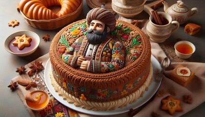 Kurdish Ceke Long embroidered coat with a hat