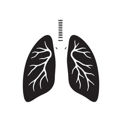 human lungs silhouette  black and white