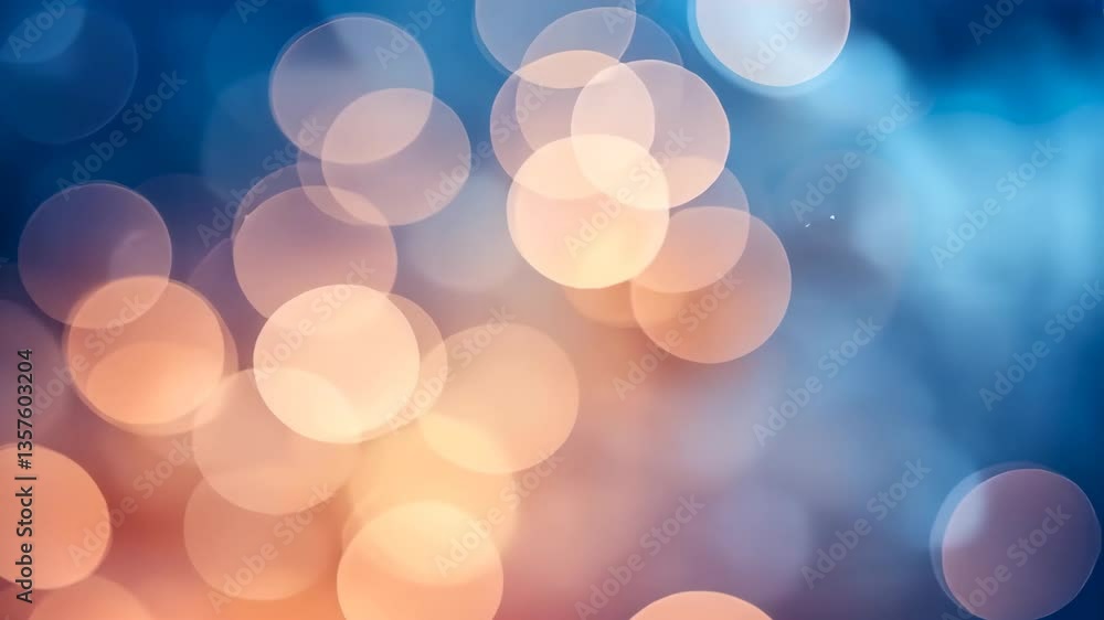 Aufkleber abstract bokeh background with circular orange and blue light blur effect
