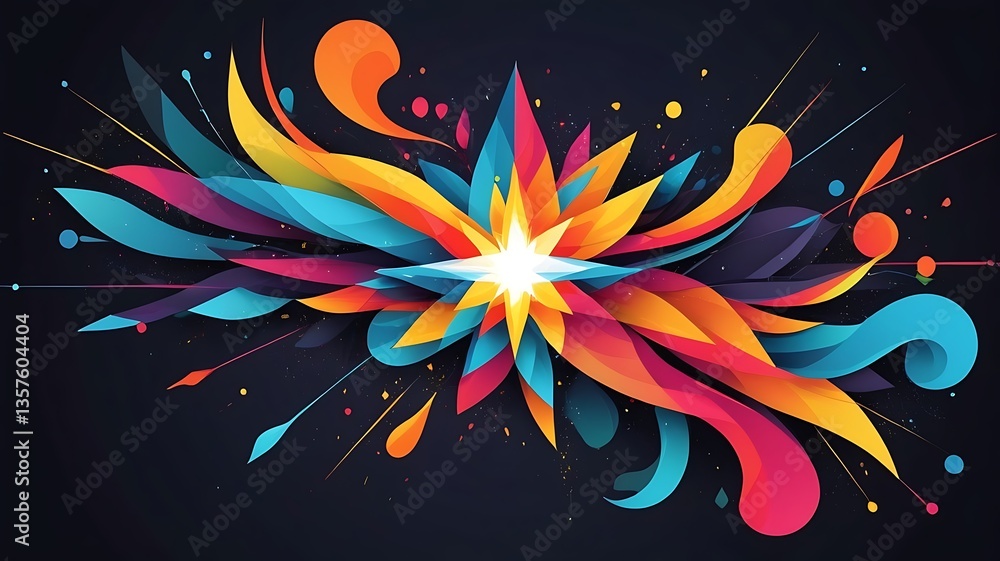 Poster abstract representations of light and color.