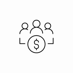 team finances icon sign vector
