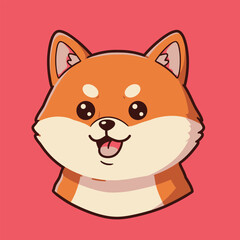 Adorable Shiba Inu Puppy Dog Cartoon Illustration