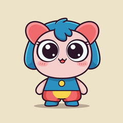 Adorable Cartoon Animal Character Vector Illustration