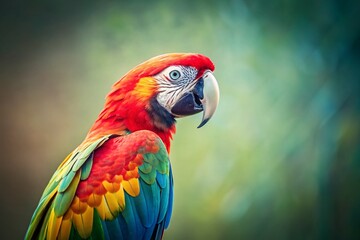 Fototapeta premium Minimalist Exotic Birds: Vibrant Parrots in a Clean Composition