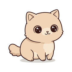 Adorable Cartoon Cat Vector Illustration Cute Kitten Graphic