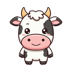 Adorable Cartoon Cow Illustration Cute Farm Animal Vector Graphic