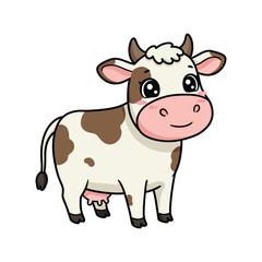 Adorable Cartoon Cow Illustration  Vector Graphic of a Cute Cow Perfect for Children's Books