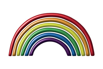Fototapeta premium Colorful rainbow shape Gay pride flag Happy pride day LGBTQ community Pride Month Vector 3d clipart for posters, stickers, logo, cards