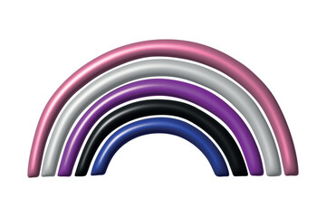 Obraz premium Colorful rainbow shape Gender fluid pride flag Happy pride day LGBTQ community Pride Month Vector 3d clipart for posters, stickers, logo, cards