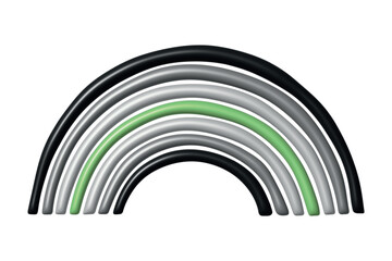 Colorful rainbow shape Agender pride flag Happy pride day LGBTQ community Pride Month Vector 3d clipart for posters, stickers, logo, cards