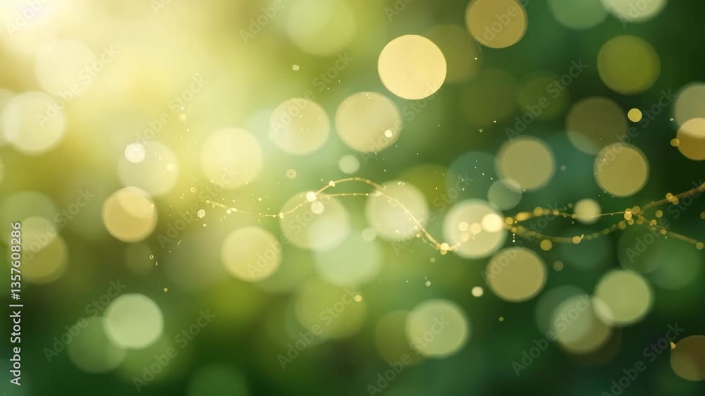 Aufkleber abstract bokeh background with green and yellow circle lights and soft focus effect