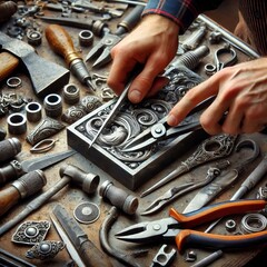 Fototapeta premium Metalworking functional and decorative items