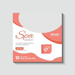 Creative spa and beauty social media post template