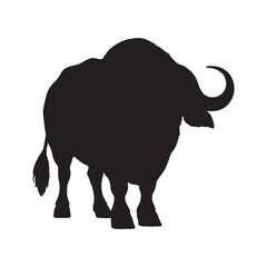 Buffalo Silhouette Vector - Bold and Realistic Wild Bovine Symbol for Adventure and Safari-Themed Designs - Buffalo Vector - Buffalo Icon - Buffalo Illustration


