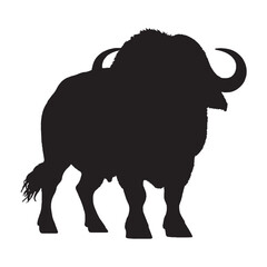 Buffalo Silhouette Vector - Beautiful and Elegant Prairie Animal Illustration for Branding and Logo Design - Buffalo Vector - Buffalo Icon - Buffalo Illustration


