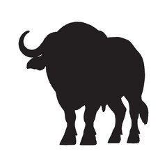 Buffalo Silhouette Vector - Strong and Majestic Prairie Animal Artwork for Eco-Conscious and Nature-Based Projects - Buffalo Vector - Buffalo Icon - Buffalo Illustration

