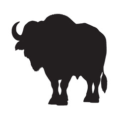 Buffalo Silhouette Vector - Majestic and Powerful Wild Animal Illustration for Nature and Safari Designs - Buffalo Vector - Buffalo Icon - Buffalo Illustration

