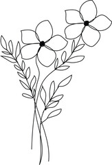 Hand drawn simple flower outline