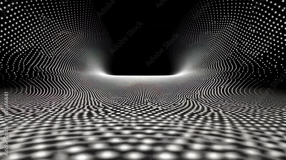 Poster abstract particles and dots form dynamic background design generative ai