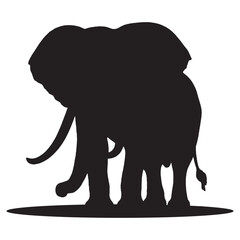 Elephant Silhouette Vector - Professional and High-Quality Wildlife Symbol for African Conservation Graphics - Elephant Vector - Elephant Icon - Elephant Illustration

