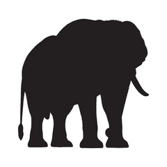 Fototapeta premium Elephant Silhouette Vector - Minimalist and Bold African Wildlife Symbol for Safari and Adventure Logos - Elephant Vector - Elephant Icon - Elephant Illustration