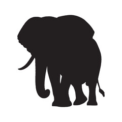 Fototapeta premium Elephant Silhouette Vector - Beautiful and Detailed Large Mammal Artwork for Wildlife Conservation Themes - Elephant Vector - Elephant Icon - Elephant Illustration
