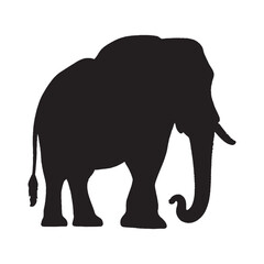 Elephant Silhouette Vector - Elegant and Powerful Jungle Mammal Clipart for Wildlife and Nature Projects - Elephant Vector - Elephant Icon - Elephant Illustration

