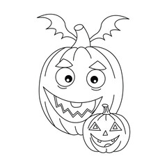 Halloween line art hand drawn coloring page
