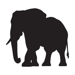 Fototapeta premium Elephant Silhouette Vector - Majestic Wildlife Illustration for Safari and Nature-Themed Designs - Elephant Vector - Elephant Icon - Elephant Illustration