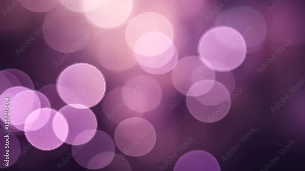 Poster abstract bokeh background with soft pink and purple circular lights against dark backdrop