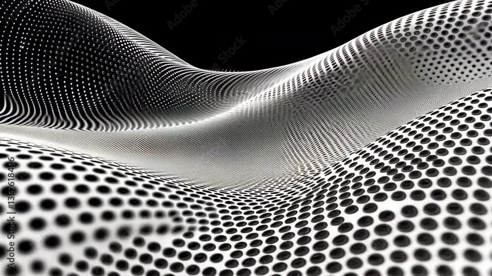 Poster dynamic waves of abstract particles create captivating background generative ai