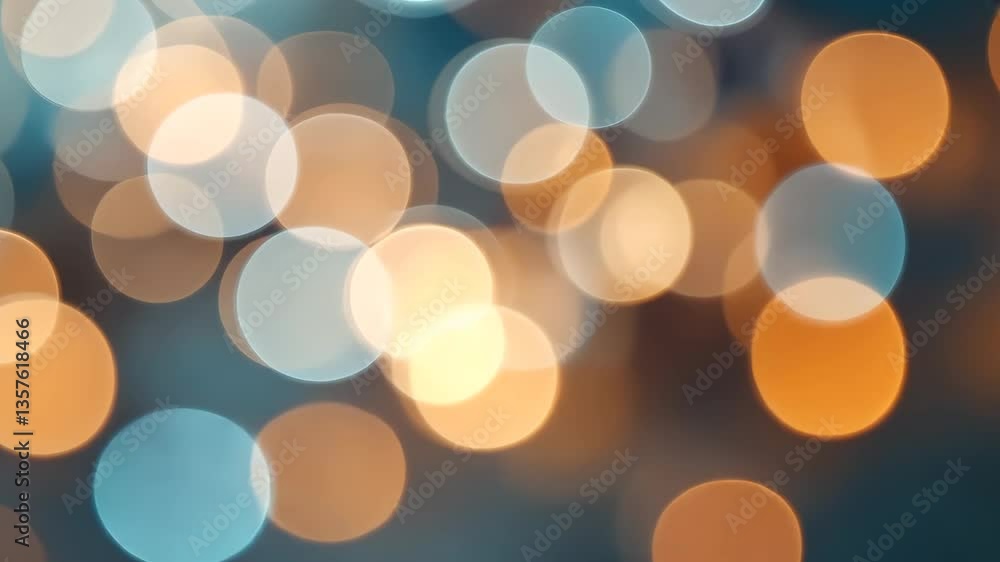 Poster abstract bokeh background with teal and golden circular lights creating dreamy atmosphere