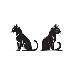 cat vector silhouette clip art logo design illustration