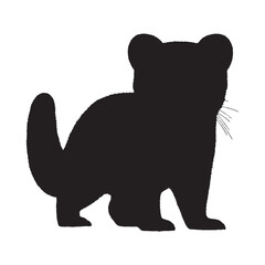 African Civet Silhouette Vector - Iconic and Striking Jungle Mammal Clipart for Professional Designers - African Civet Vector - African Civet Icon - African Civet Illustration

