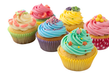 cupcake with pink frosting and sprinkles