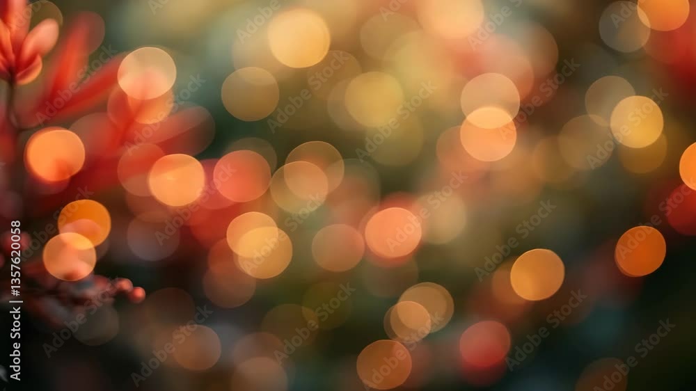 Aufkleber abstract bokeh background with warm colors selective focus on glowing orbs for artistic effects