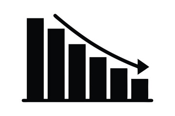Business growth graph with arrow and 3D bars on white background