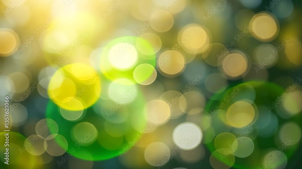 Aufkleber abstract bokeh background with yellow and green circles creating a dreamy and vibrant atmosphere