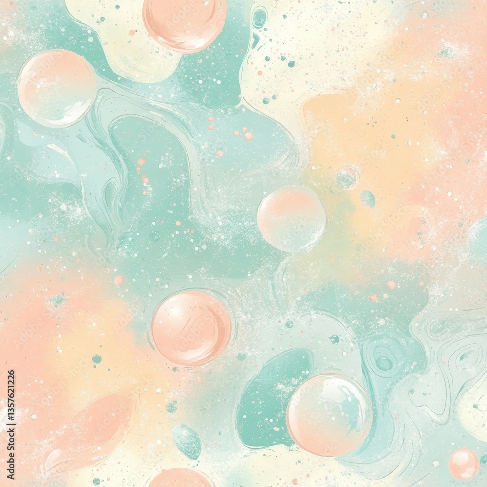 Leinwandbilder seamless bubble pattern with soft transparent air bubbles over a dreamy pastel gradient background i