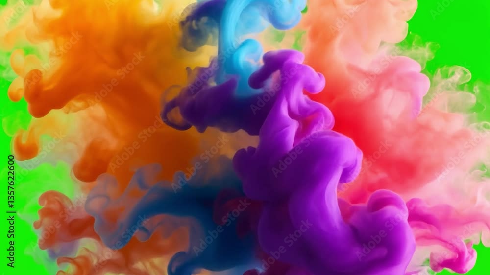 Leinwandbilder a vibrant explosion of colorful smoke swirls, creating a dynamic and artistic visual effect against 