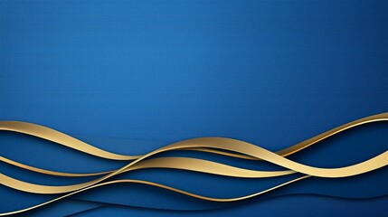 Luxurious blue background with elegant gold lines for premium design and decorative art
