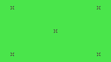 Green screen background, VFX motion tracking markers. Art design green screen backdrop template. Abstract concept video footage replacement tracking markers element.