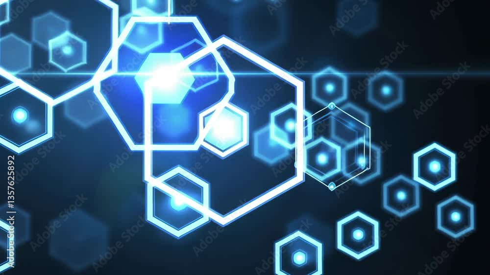 Aufkleber exploring tech concepts with dynamic hexagonal shapes generative ai
