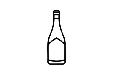 Champagne bottle icon vector on white background