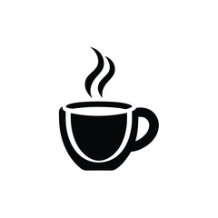 Coffee and tea cups with steam icon illustration