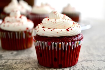 Close up of red velvet cupcake