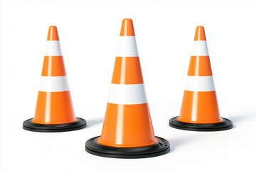 Traffic cone icon on white background