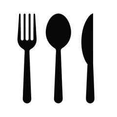 Set of silverware including fork spoon and knife