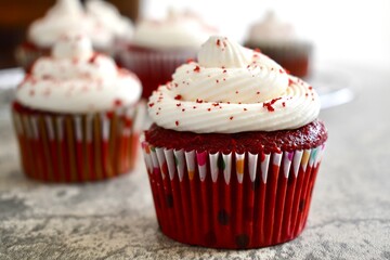 Close up of red velvet cupcake