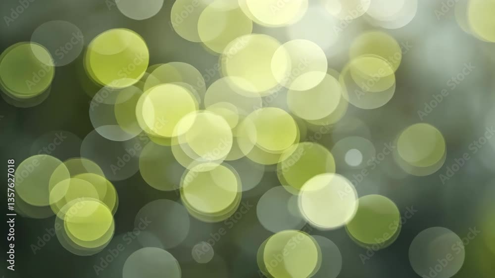 Poster abstract bokeh lights background with soft glow in yellow white and green